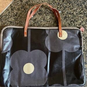 Orla Kiely Black and Gray Patterned Bag